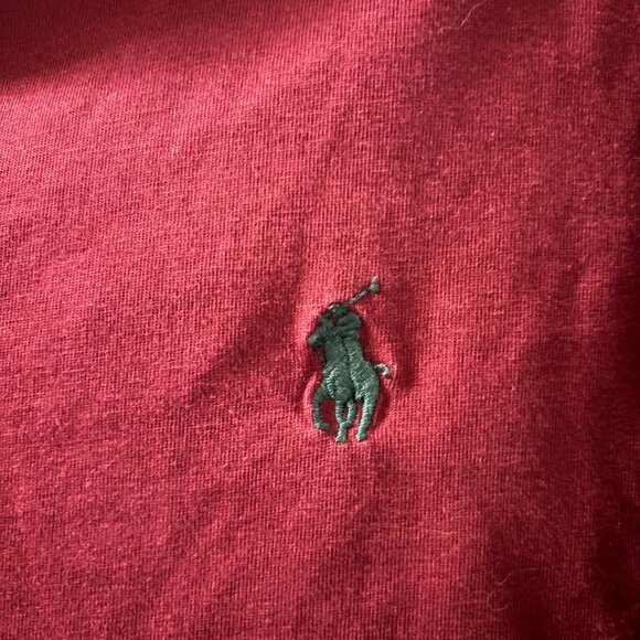 Ralph Lauren Men's Burgundy Long Sleeve Tee, Large - Picture 2 of 4